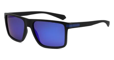 Pacific Foster Matt Black Blue Mirror Polarised