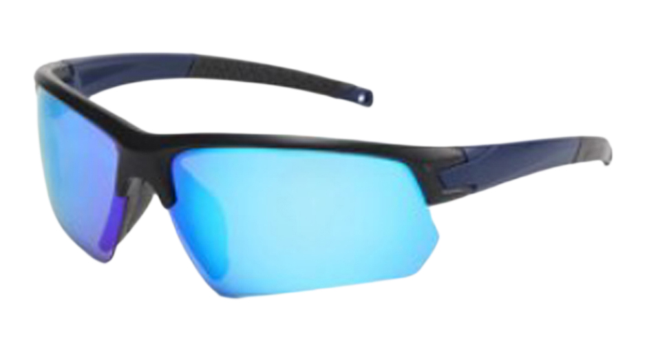 BB Style Fiesta Satin Black Blue Mirror Polarised