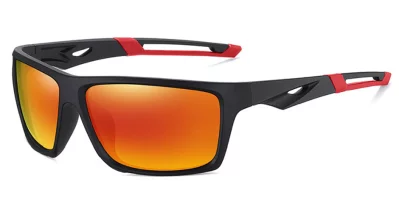 Pacific Boat Satin Black Red Polarised