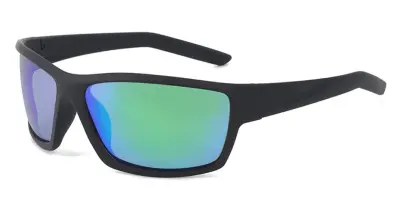 Pacific More Satin Black Green Mirror Polarised